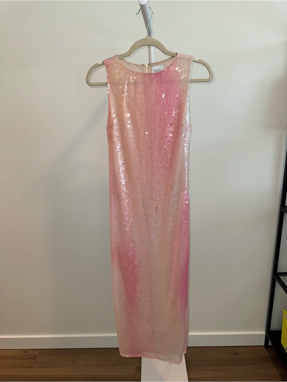 MISA Los Angeles Pink Sequin Sheath Dress nwot size XS